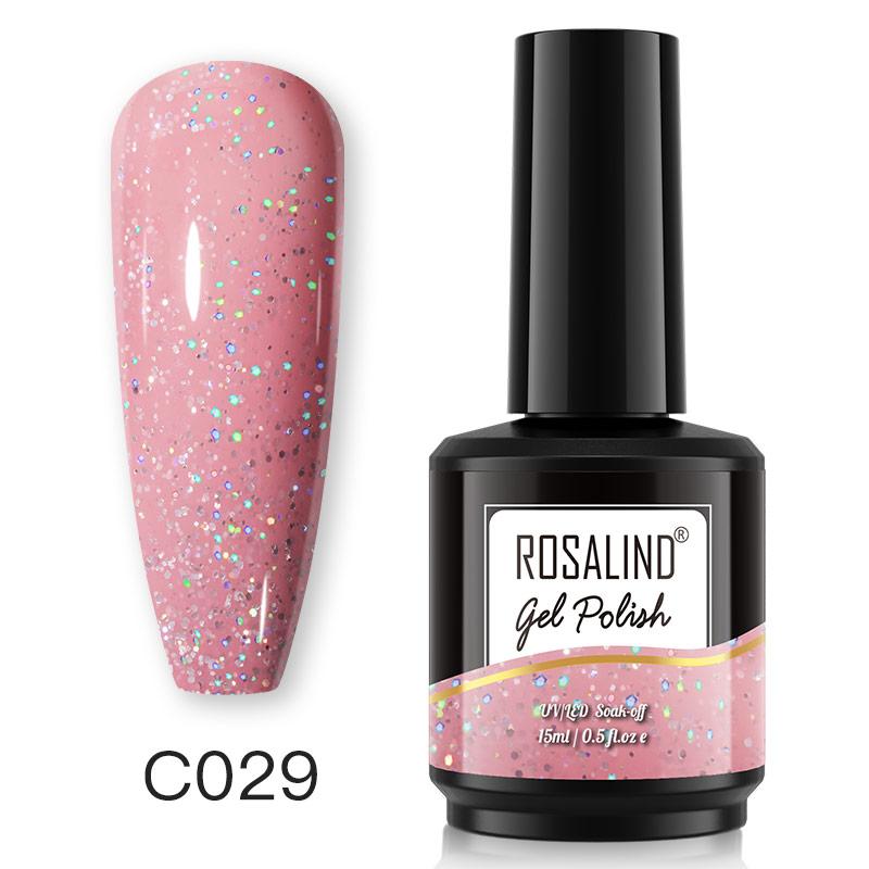 

ROSALIND RO-15ml Белый флакон лака для ногтей Soak Off Чистый цвет Гель-лак для ногтей Яркий для дизайна ногтей Светодиодная/УФ-лампа Полуперманентный гель-лак