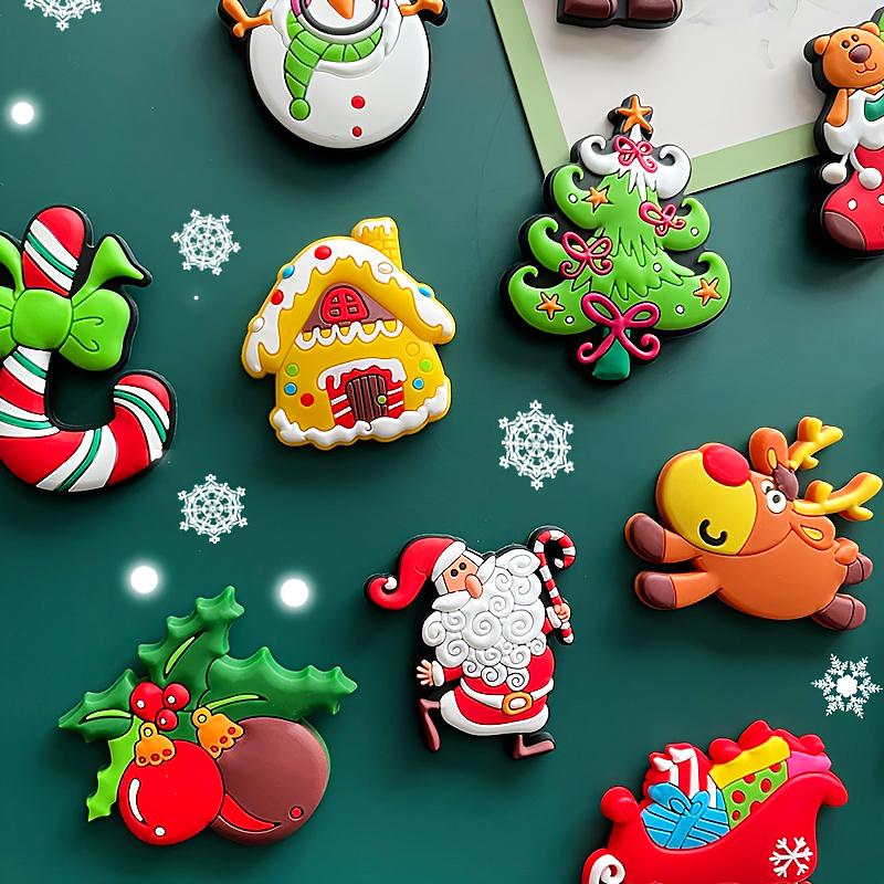 1PC Multi-element Aesthetic Christmas Atmosphere Cartoon Gift Refrigerator Sticker Storage Magnetic Cute PVC