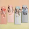 8 Pcs Premium Professional Makeup Brush Set Soft Synthetic Bristles Portable Pu Case For Daily Use Travel And Beauty Enthusiasts