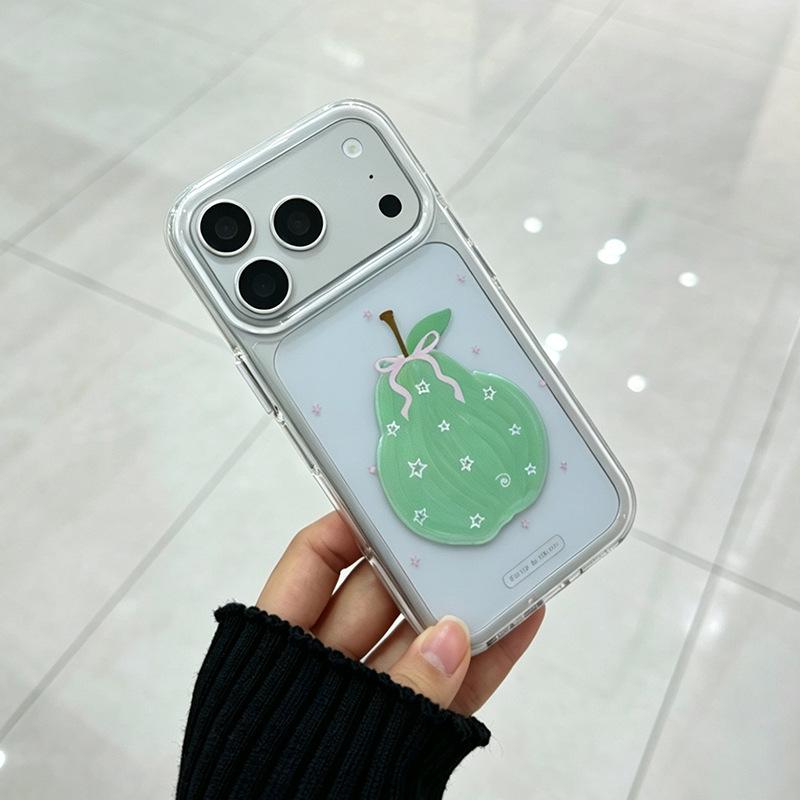 Creative Fruit Design Transparent Phone Case for Apple 17PRO and 15PROMAX - Star, Pear, Bow, Strawberry Design