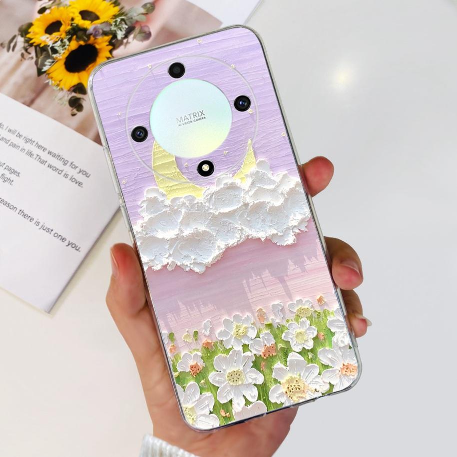 For Honor X9b 5G Case 2023 Fashion Flower Clear Silicone Soft Back Cover For Honor X9a RMO-NX1 Funda HonorX9 X 9 X 9B X 9A Coque