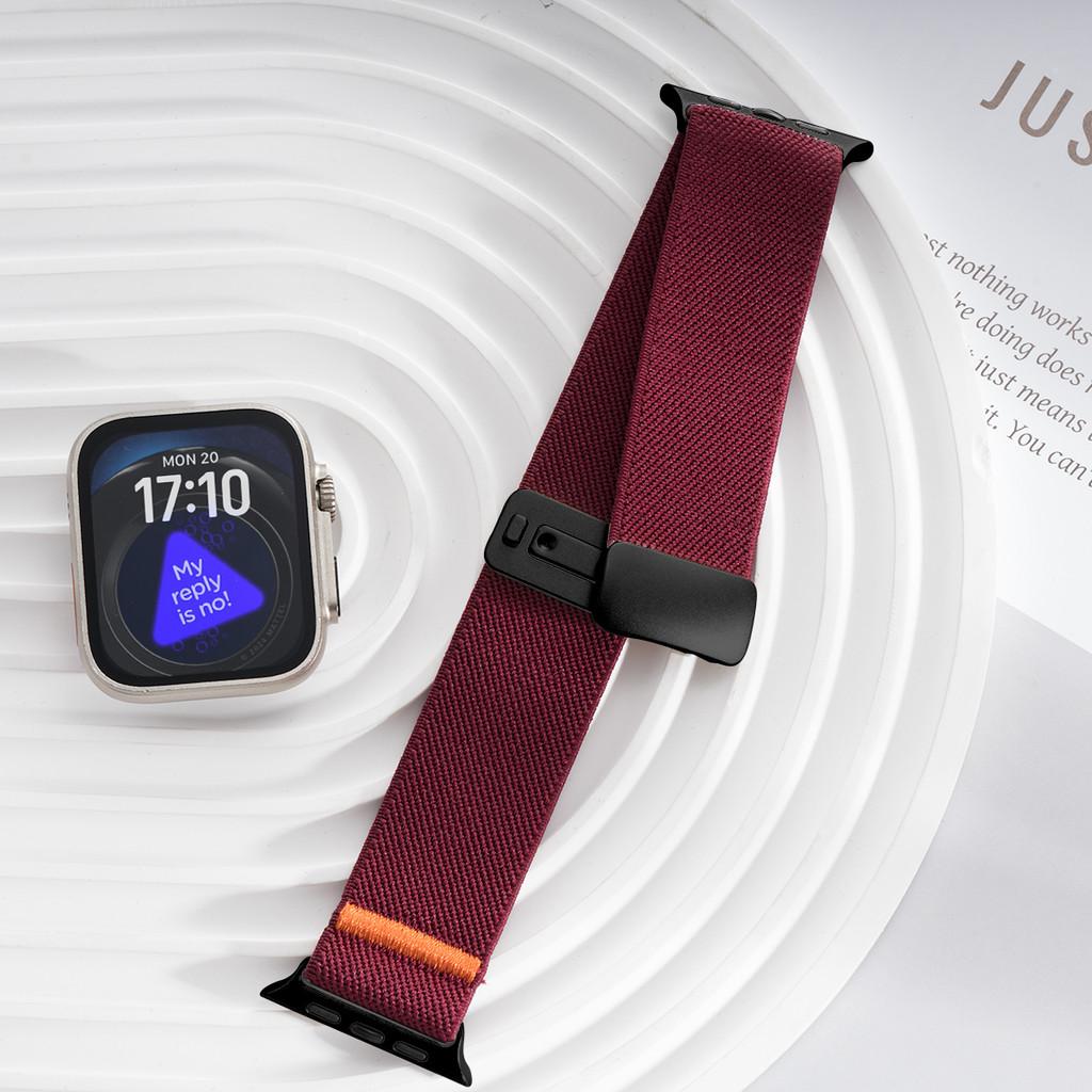 Magnetic Nylon Loop Strap Elastic Bracelet for Apple Watch Ultra 3 49mm Iwatch Series 11 10 9 8 7 6 SE 5 4 46mm 45mm 44mm 42mm