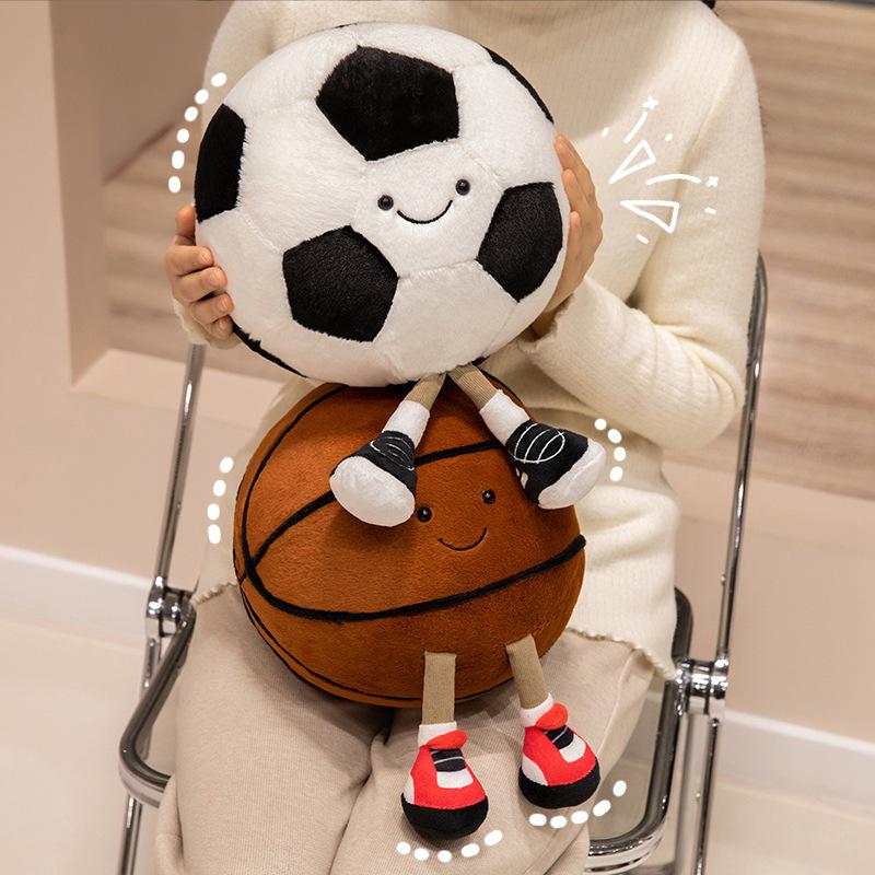 Creative Sports Plush Toy: Cute Football & Basketball Boy Doll Pillow, Perfect Birthday Gift for Kids or Boyfriend