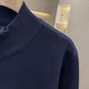 Men's Winter Half-High Collar Zipper Sweater with Embroidered Logo