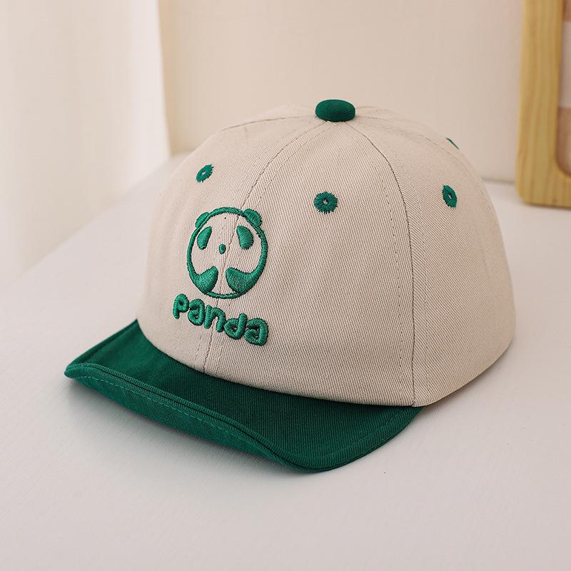 Unisex Baby Panda Cartoon Baseball Cap with Soft Brim - Cute Duckbill Sun Protection Hat for Spring