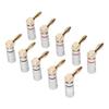 10 Pcs Banana Plugs 24K Copper Gold Plated Aluminum Case Right Angle Banana Plug for 4mm Speaker Cable Sound Jack