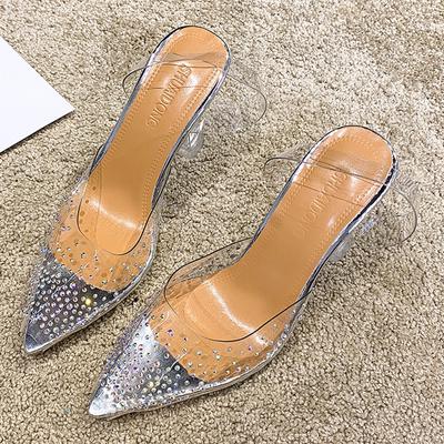 Crystal Transparent Women 'S Sandals Comfortable Ladies Peep Toe Party Sandals High Heel Shoes Fall Protection Non -Slip Heel Shoe