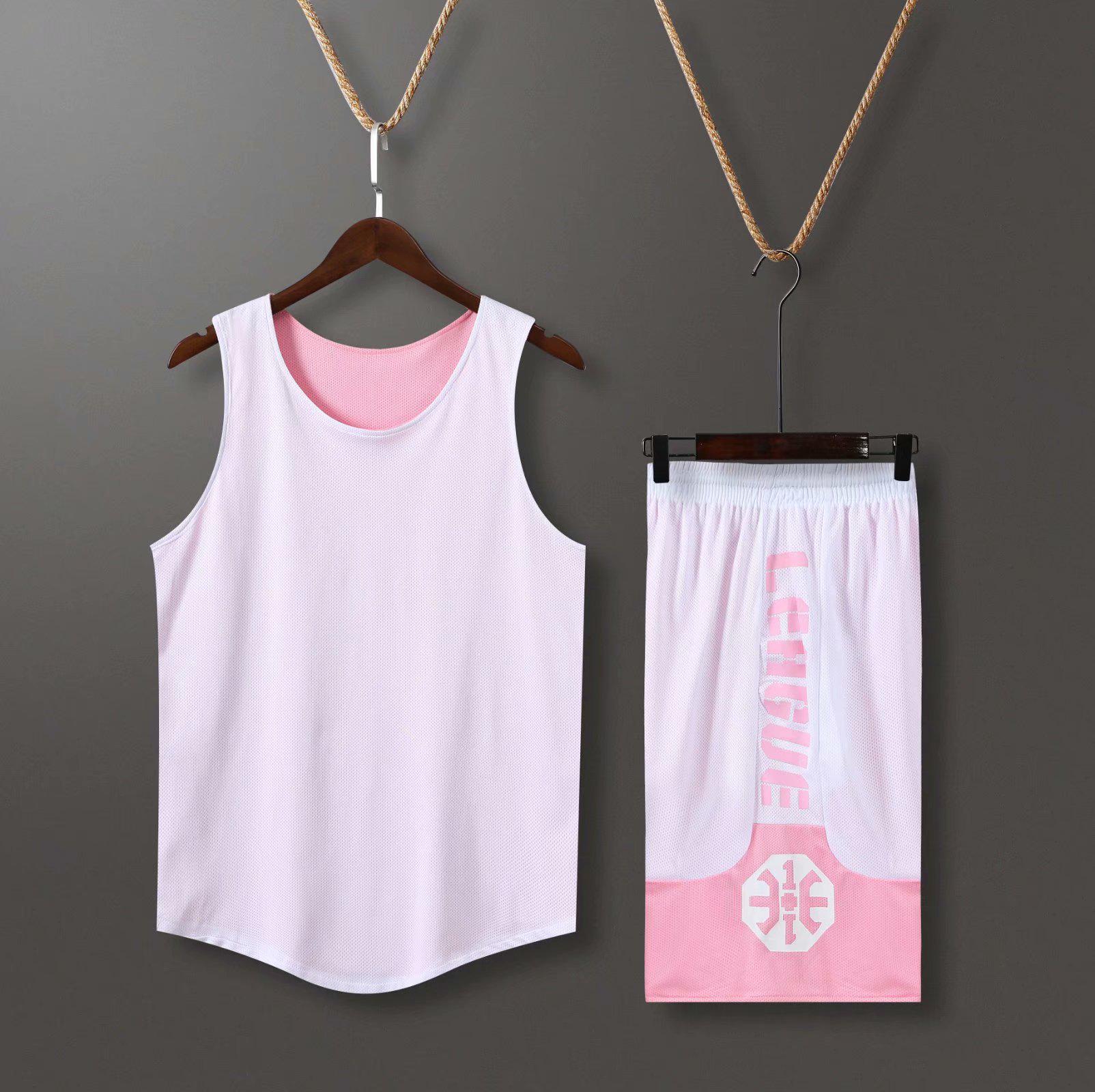 

Женская двусторонняя баскетбольная майка 2025 года - Влагоотводящая для школьных и клубных соревнований 3XL розовый/белый