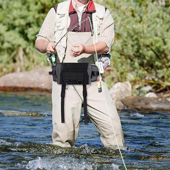 Waterproof Fishing Waist Bag with Rod Holder Adjustable Strap Portable Outdoor Fishing Accessories Organizer Fanny Pack Chest Sling Pouch