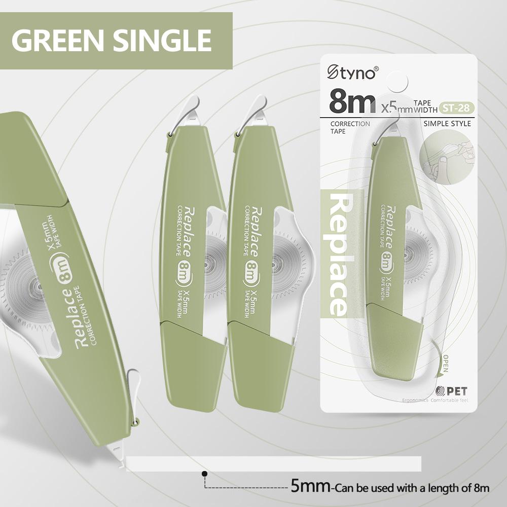 

1 шт. канцелярские принадлежности для студентов, корректирующая лента, ширина 5 мм, общая длина, 8 м, письменные принадлежности для студентов, канцелярские принадлежности для студентов зелёный