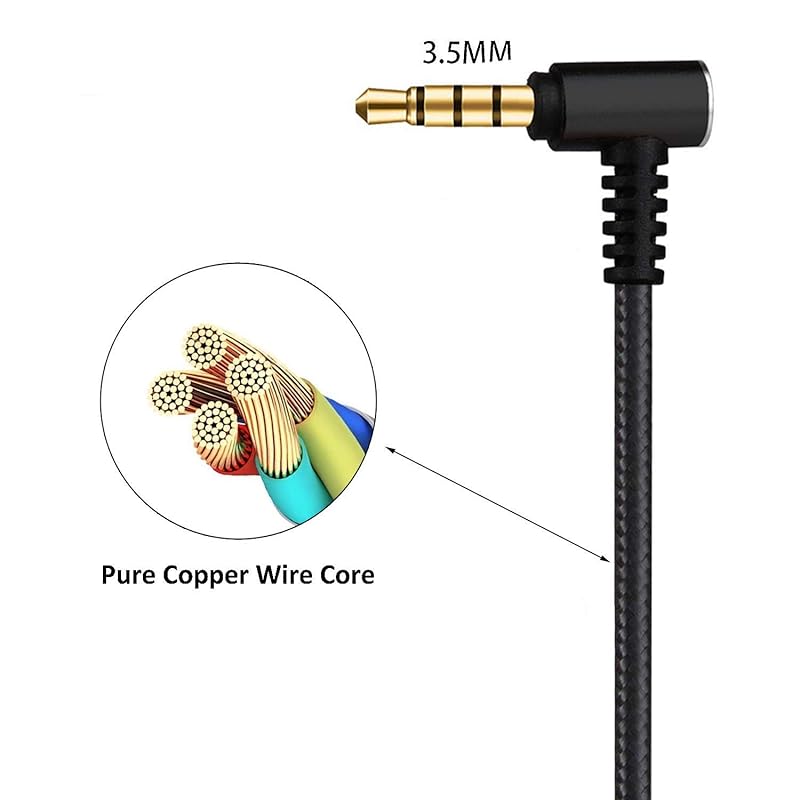 Azddur Replacement Audio Cable SteelSeries Arctis 3 Pro Wireless 5 7 For Gaming Headsets 2m/6.5ft