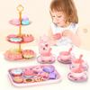 Teas Set for Little Girls 36Pcs Teas Party Pretend for Play Afternoon Teas Playset with Plastics Pot Cups Spoons Dessert