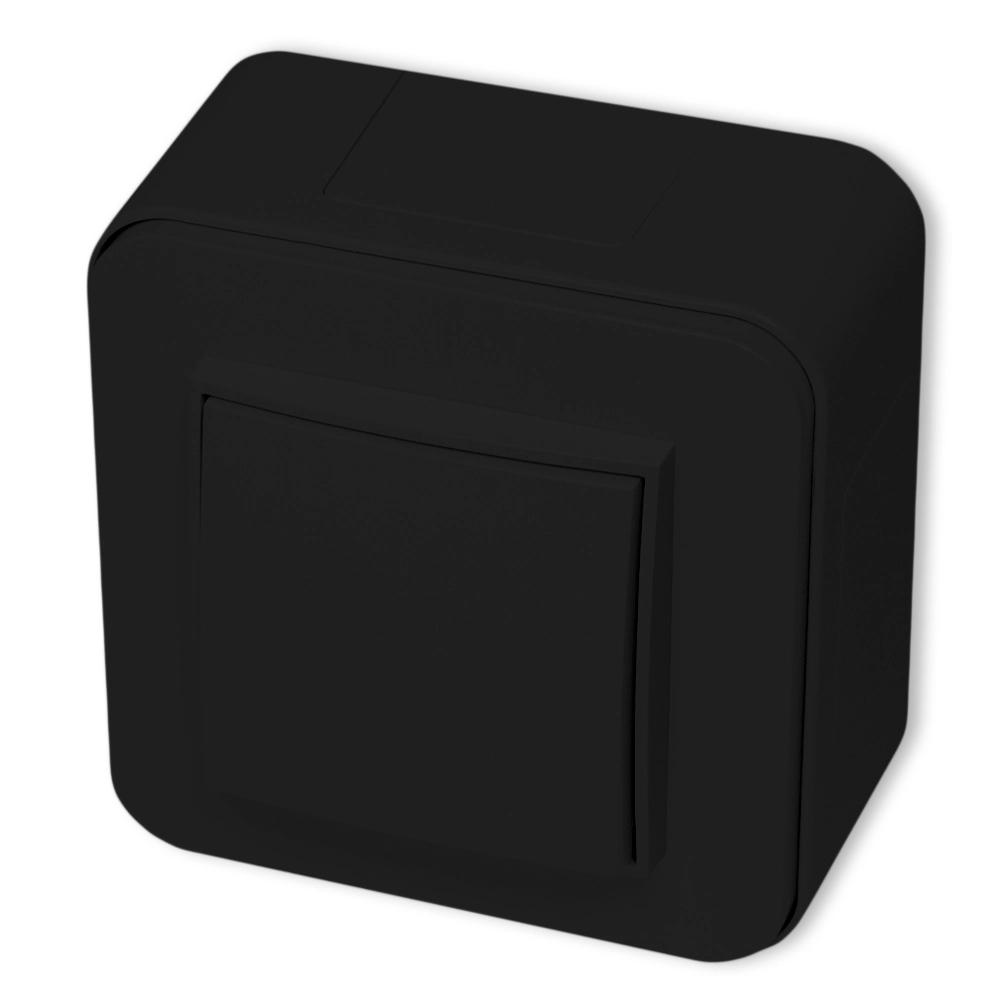 Double stair switch USA rounded surface-mounted set Mini matt black