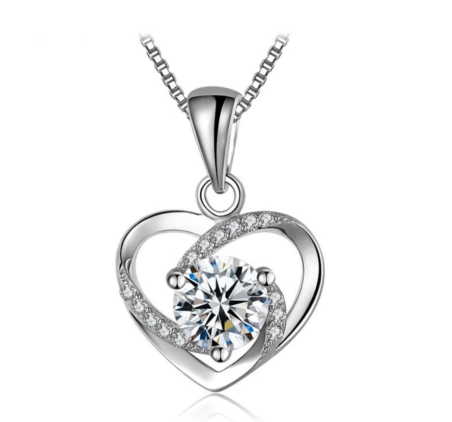 925 Sterling Silver Heart Pendant Necklace for Women - Simple, Versatile Clavicle Chain, Japanese/Korean Style, Perfect Gift for Girlfriend