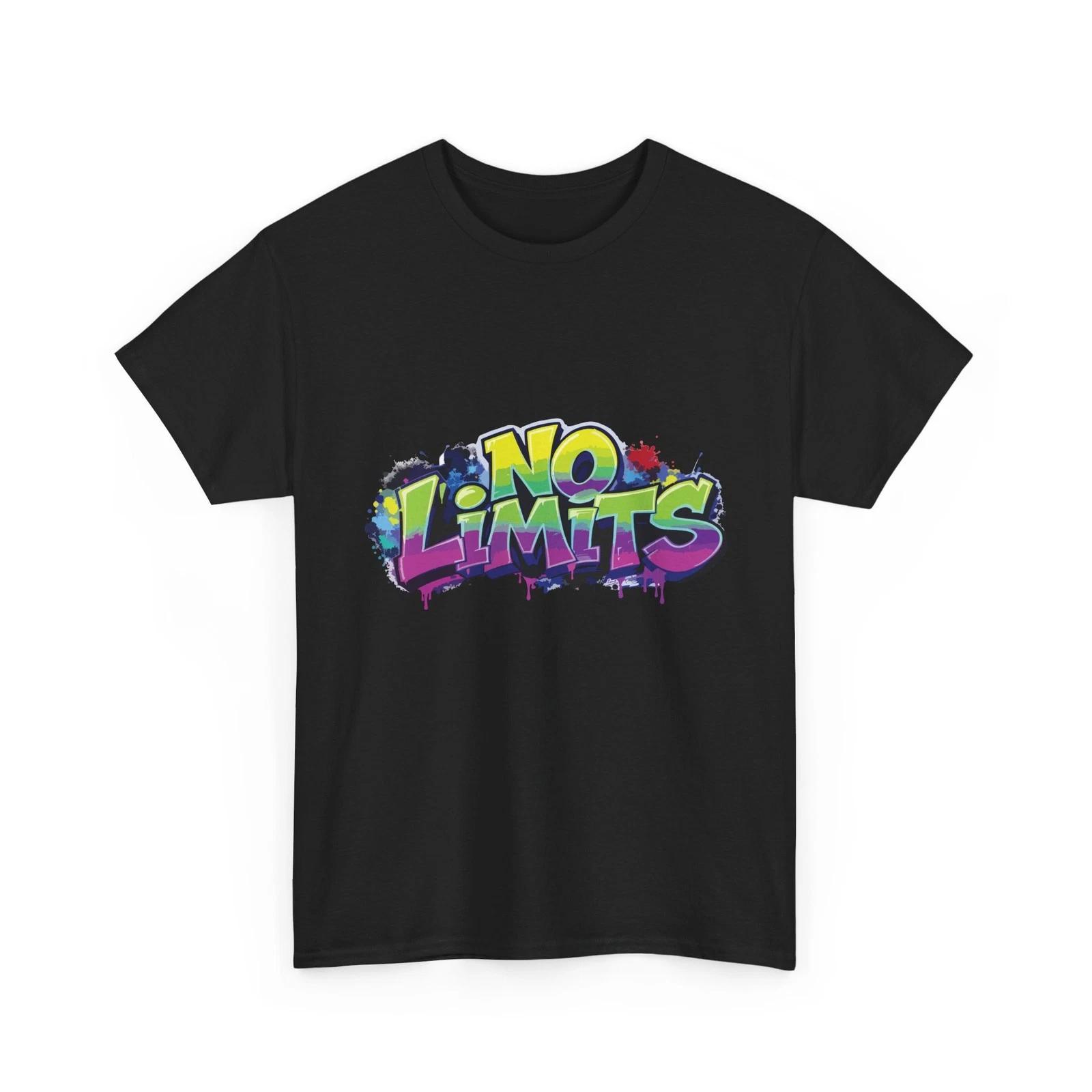 No Limits Graffiti T-Shirt Colorful Street Art Cool Streetwear Tee 2XL