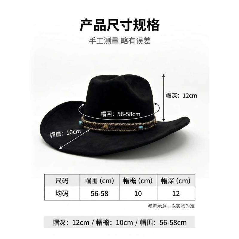Western Ethnic Style Large Brim Women S Fedora Hat