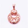 Exquisite Russian Rose Gold-Plated Purple Gold Hollow Flower-Shaped Pendant Temperament Korean Version Fashion Light Luxury Colored Gold Necklace