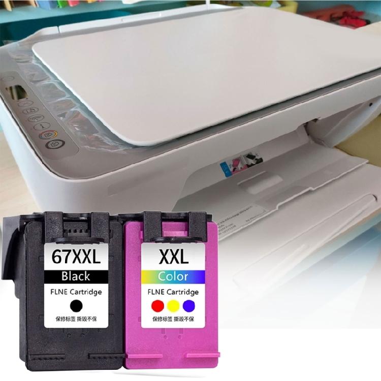 Recycled 67 XXL Ink Cartridge Black/Colored Superior Color Reproduction for 2723 2721 2330 4122 Printers Installation