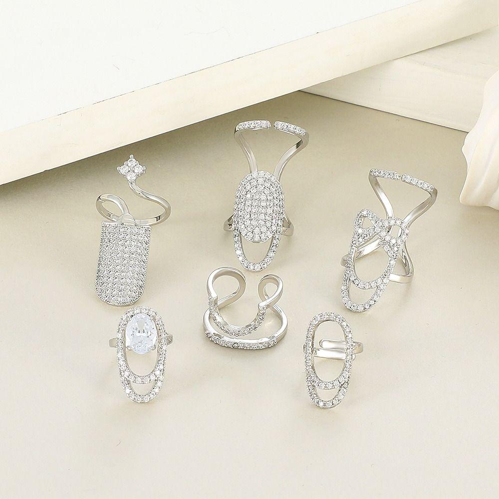 Skull Heart Nail Ring Open Butterfly Nail Art Ring Trendy Eyes Manicure Ring Girls