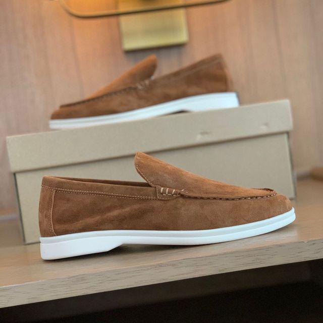 

Летняя повседневная обувь унисекс без шнуровки. Модная женская обувь на мягкой подошве. Модная кожаная мужская обувь. 45 шоколадный