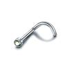 1 Stück G23 Titan Kristall Nasenschraube Stecker Ring Zirkon Ohr Helix Piercing Mischfarbe Nasenring Krappen CZ Nasenschmuck