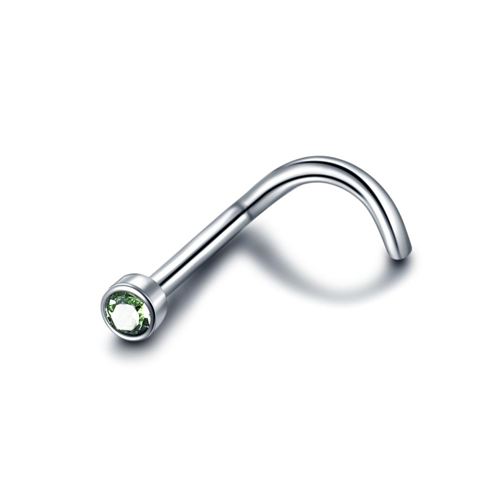 1 Stück G23 Titan Kristall Nasenschraube Stecker Ring Zirkon Ohr Helix Piercing Mischfarbe Nasenring Krappen CZ Nasenschmuck