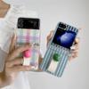 For Samsung Galaxy Z Flip 3 4 5 6 Case ZFlip5 Z Flip5 ZFlip 5 Cute Lattice Ball Ring Shockproof Back Cover