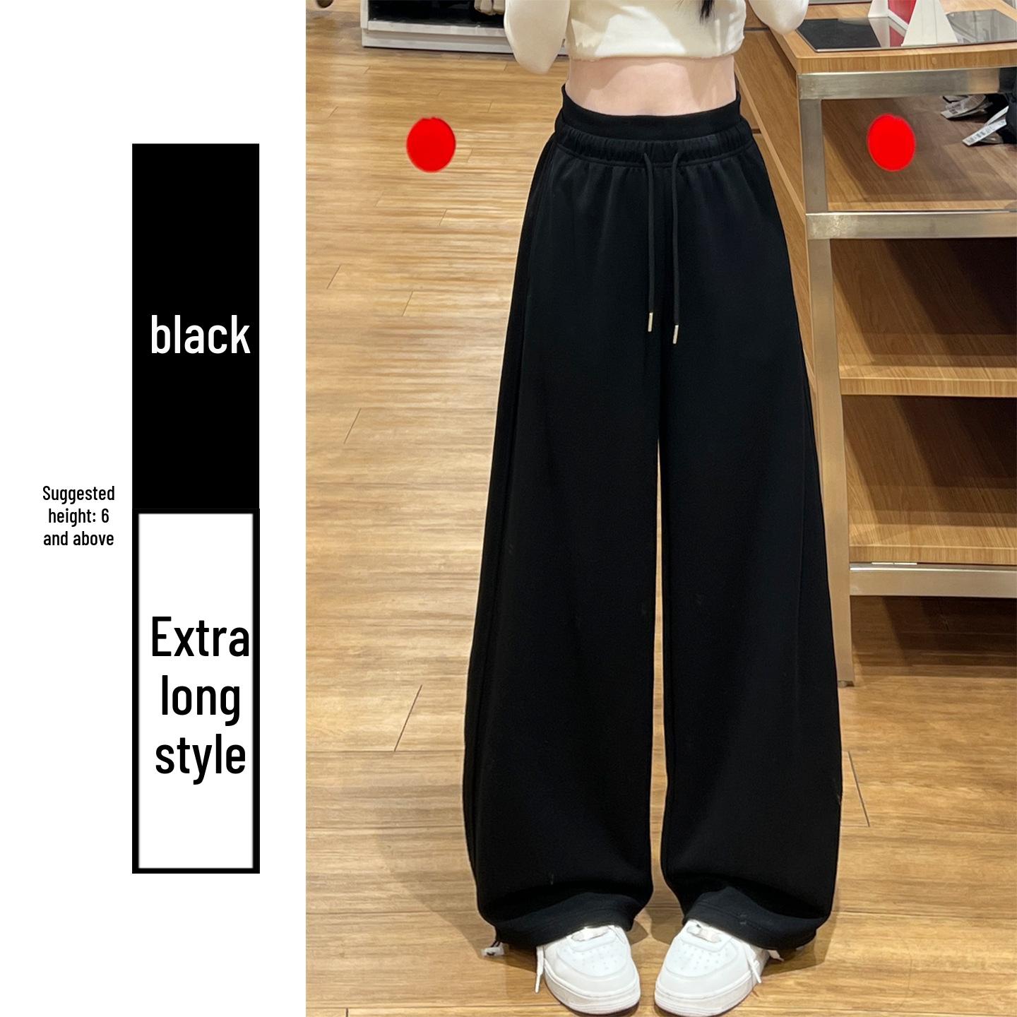 

Women s Light Gray Wide-Leg Crooked Knife Sweatpants, Spring 2026, Slimming Straight Thickened Fashion Drape. Large