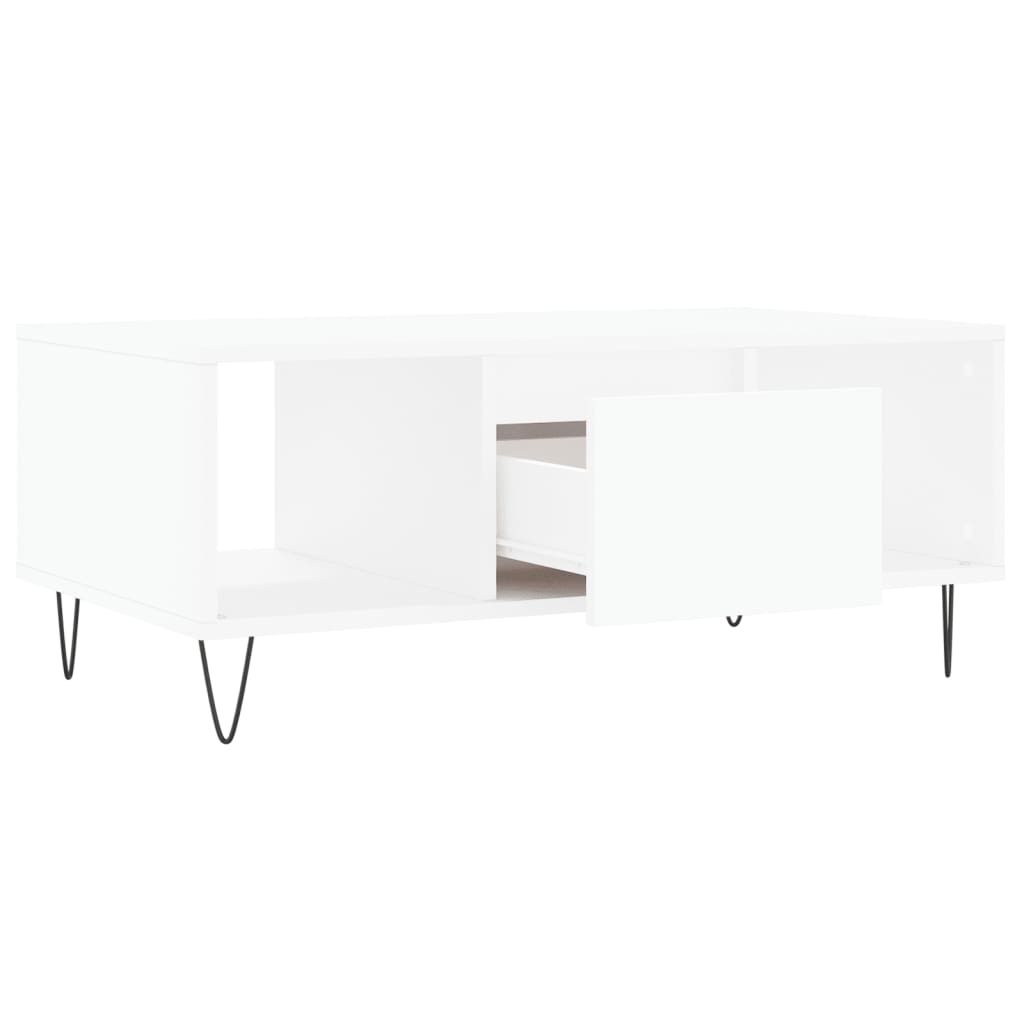 Vidaxl Stolik Kawowy, Biały 90X50X36,5 Cm, Materiał Drewnopochodny