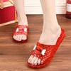 Women's Non-Slip Crystal Clear Mid-Heel Slippers - Comfortable & Foot-Friendly for Bathing & Home Use