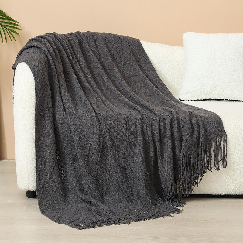 Hotel Homestay Bed-end Towel Decorative Home Living Room Carpet Knitted Blanket Nordic Minimalist Sofa Cover Soft Nap Blanket