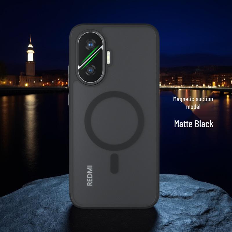 Xiaomi POCO F7 Silicone Drop-Proof Full Coverage Transparent Magnetic Phone Case