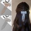 Long Tassel Temperament Hair Clip Gold Silver Color Bow Hair Clip Spring Hair Clip  for Women