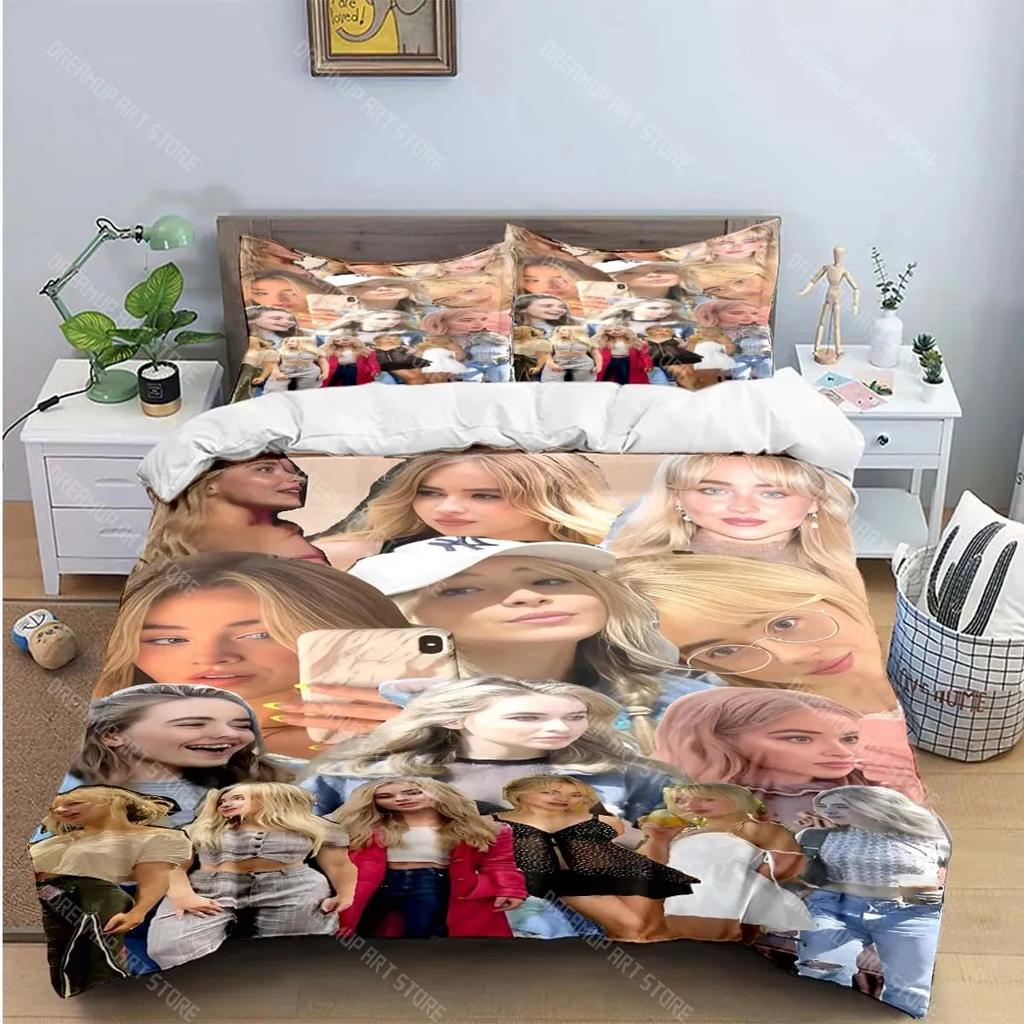 3D Print Hot Pop Female Singer S-Sabrina Bedding Sets Bed Supplies Set Duvet Cover Bed Comforter Set Bedding Set Luxury Gift