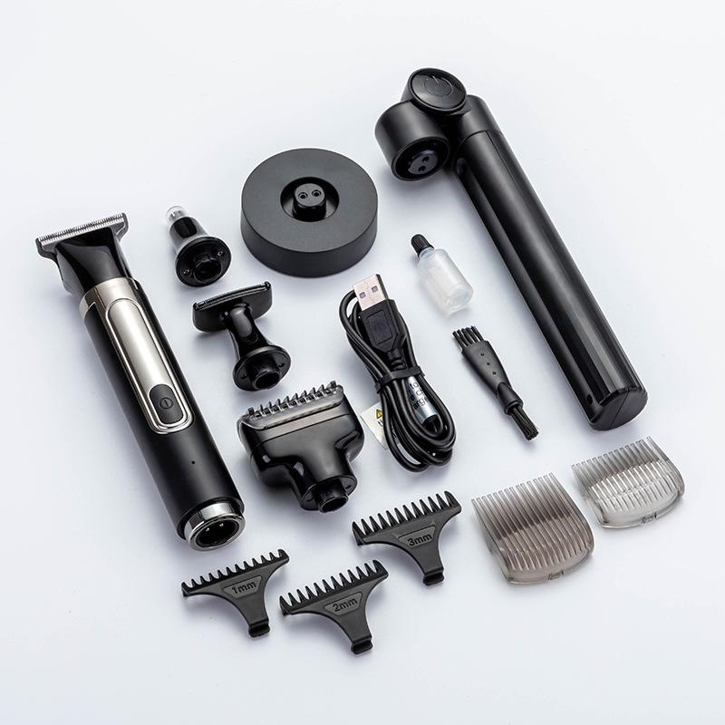 

Мужской набор для ухода за волосами 4 в 1: Бритва для спины, складная телескопическая бритва и триммер для носа.