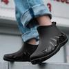 Water Shoes Men's Rain Shoes Men's Low-top Rain-proof Short Tube Non-slip Rain Boots Velvet Cotton Water Boots Work Rubber Shoes