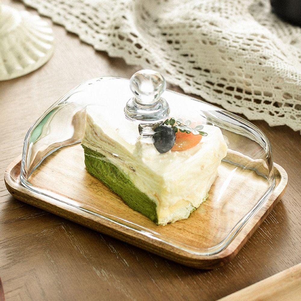 Exquisite Butterdose Holz Aufbewahrungstablett Backwerkzeuge Käse Frischhaltebox Teetisch
