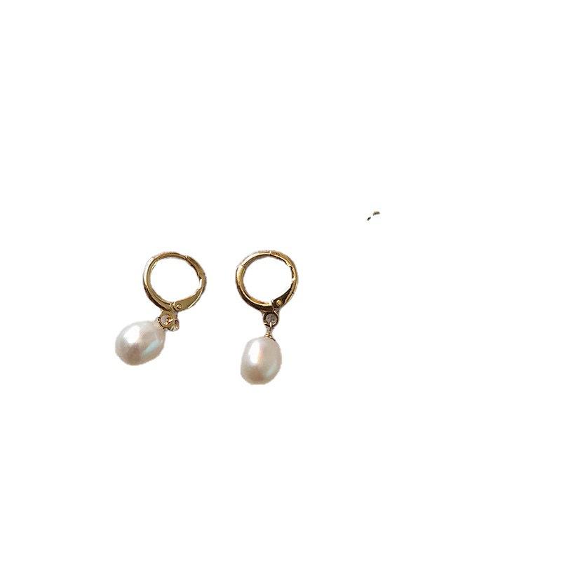 Vintage special-shaped baroque freshwater pearl ear buckle women's 11k gold injection fashion commuter natural freshwater pearl earrings