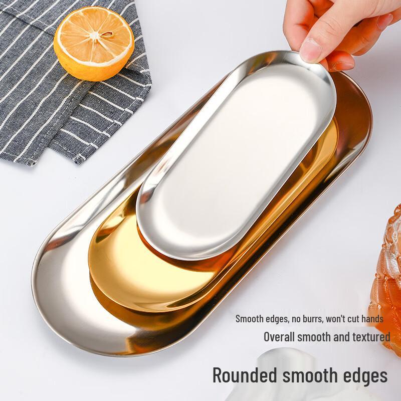 Zhishi Stainless Steel Oval Jewelry Tray