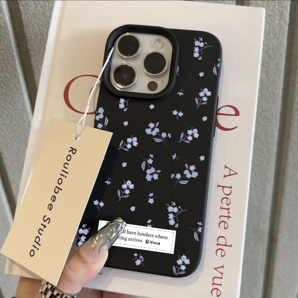 HOT Cool Flower Lily Luxury Lichee leather pattern Phone Case For iPhone 17 16e 16 15 14 13 12 11 Air Pro Max Plus X XR XSMax