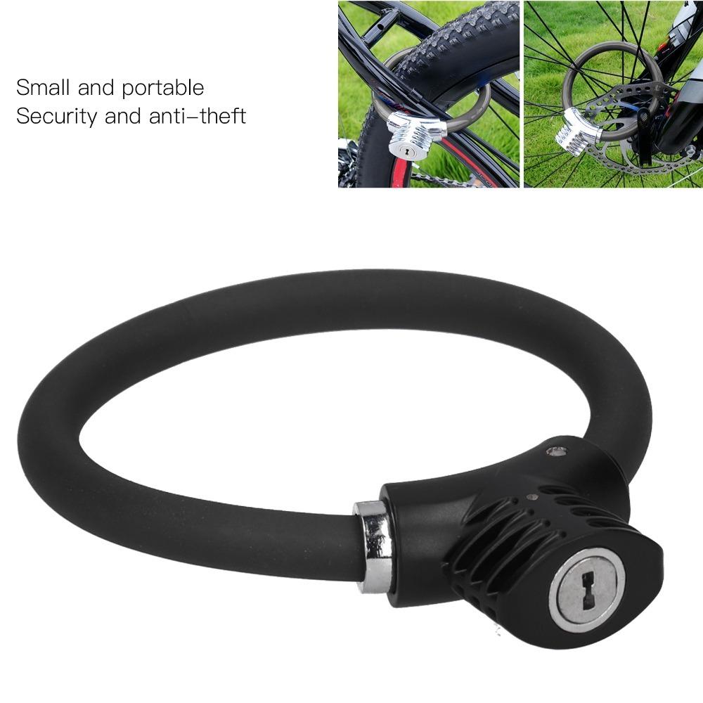 Zinc Alloy Bike Cable Lock Black Bicycle Security Lock Durable Bicycle Ring Lock  Outdoor Use Matte black