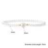 26 Alphabet Letter Shell Charm Artificial Pearl Bracelets Women Girl Charming Simulated Pearl Beads Wristband Bracelets Jewelry