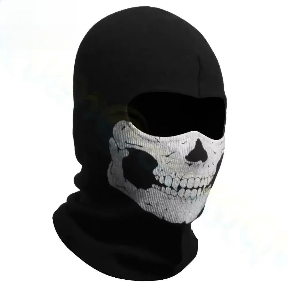 Balaclava de Motocicleta Máscara Facial Completa Estampa de Caveira Máscara Facial Completa para Motocicleta À Prova de Vento Aquecedor de Cabeça e Pescoço para Esqui Forro de Capacete de Bicicleta
