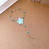 Versatile Floral Rhinestone Enamel Bracelet and Multi-Layer Necklace Set