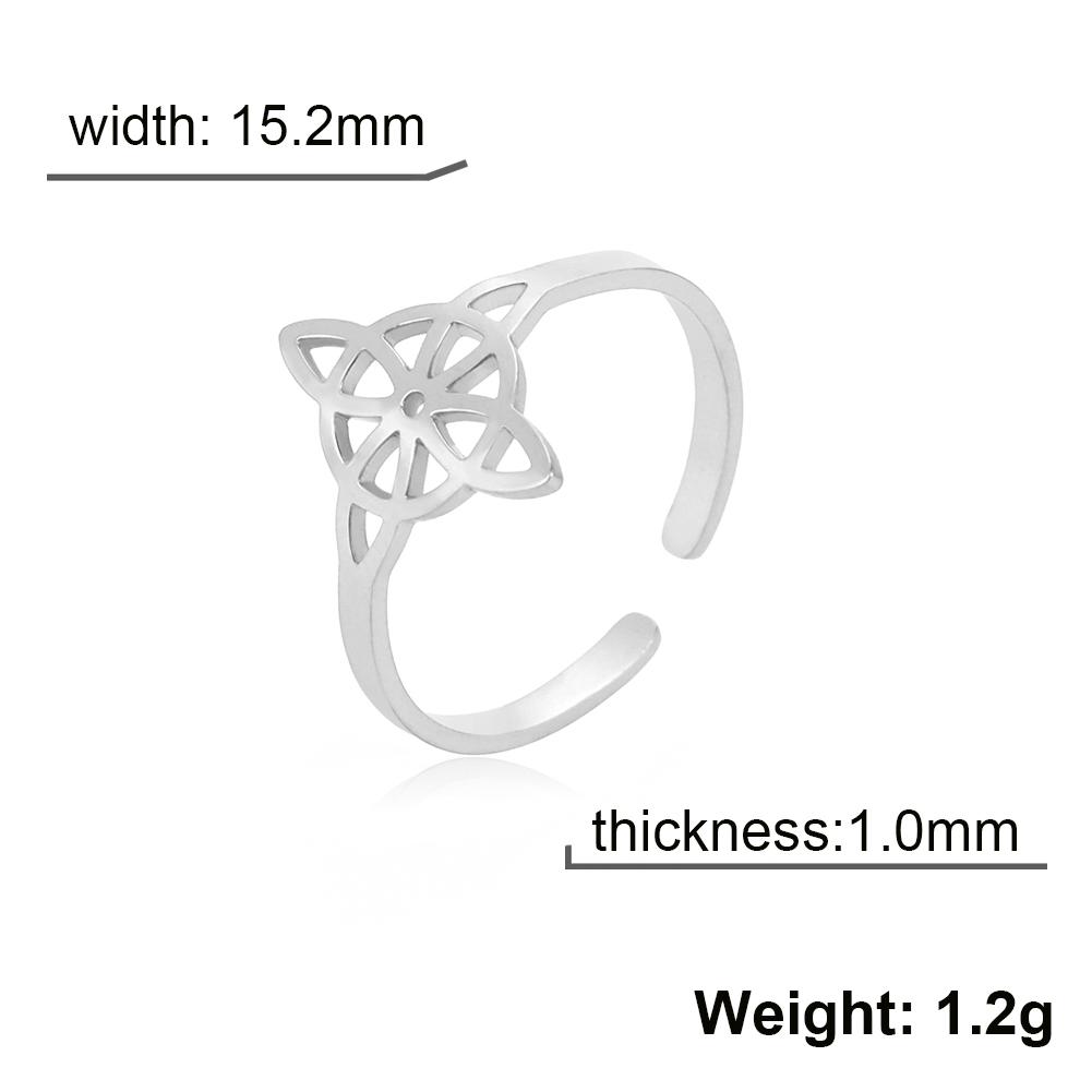 

Stainless Steel Witch Knot Ring Women Adjustable Open Finger Rings Witchcraft Amulet Protection Jewelry Gift resizable