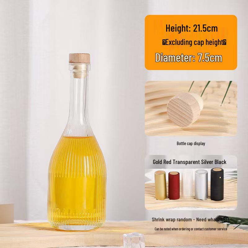 Elegant Vertical Stripe Glass Bottles for Wine & Juice