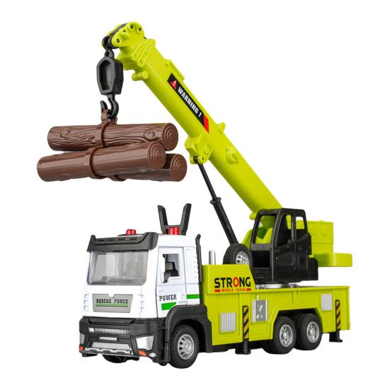 Crane Truck Toy with Movable Joints Sound Light Realistic Toddlers Alloy Construction Vehicle Engineering Truck Model Kids Boys Birthday Gift