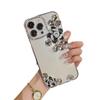 For Apple Ins Style Transparent Mobile Phone Case for IPhone17 Rhinestone 16 Rose Three-dimensional 15 Light Luxury Xsmax Hard