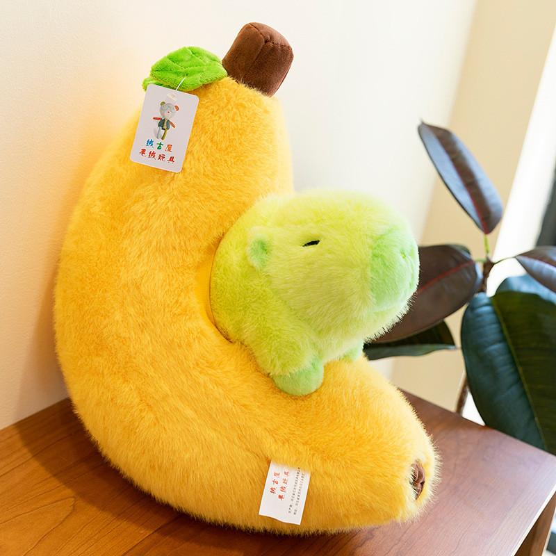 Adorable Banana Capybara Plush Doll With Ultra Soft Short Pile Fabric For Kids And Collectors