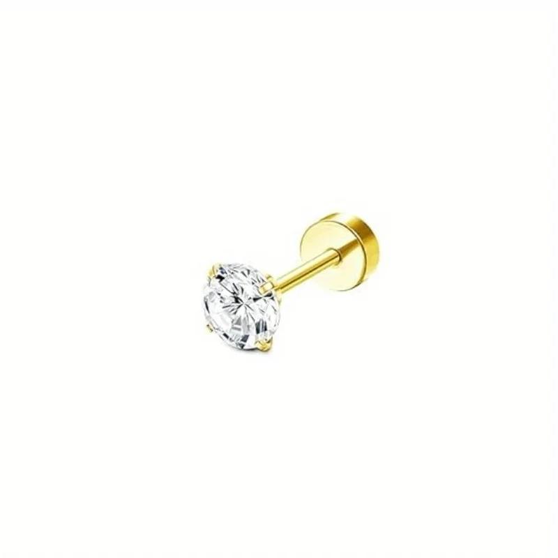 Bobisty 1Piece Earrings for Women Men Stainless Steel Tiny Cartilage Star Moon Heart Elegant Cartilage Piercing Jewelry